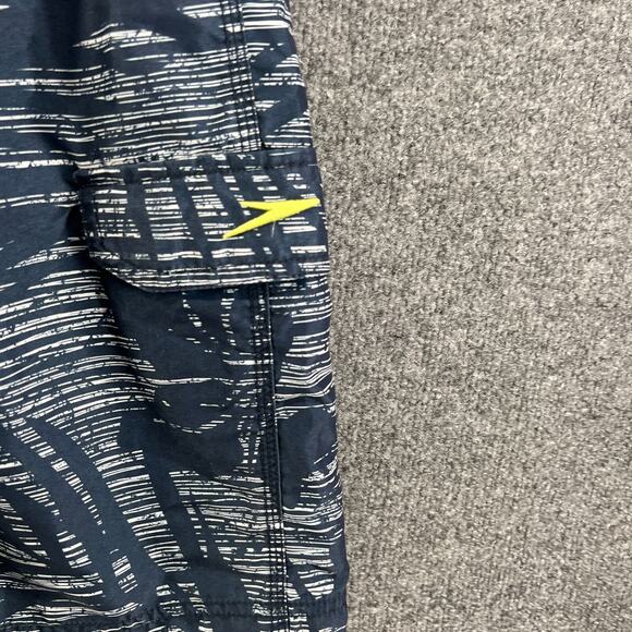 Speedo Swim Trunks Mens XL Blue Floral Hawaiian Print Comfort Drawstring - Picture 4 of 10